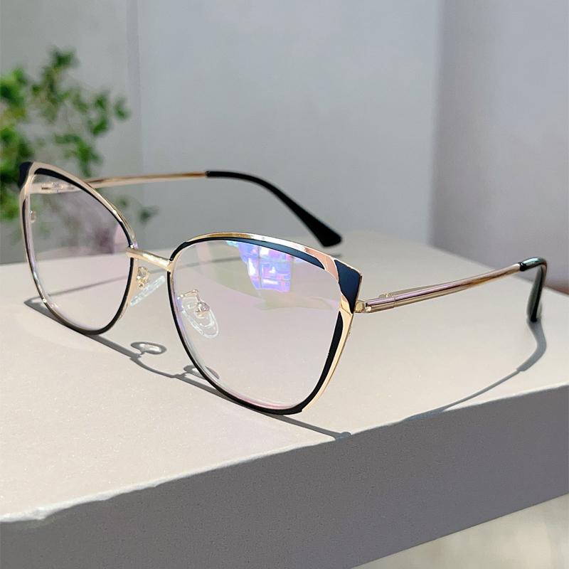 

Женские очки «кошачий глаз» большого размера Новые винтажные дизайнерские декоративные очки Модные трендовые очки для блокировки синего света