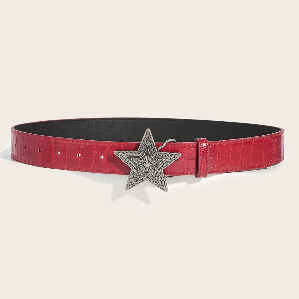 Gothic Y2K Belt Subculture Star Buckle Waistband Cool Men Belt Male