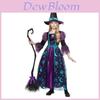 Generic Kids Witch Costume Set With Mesh Fabric For Halloween Dress Up Play