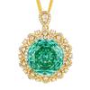 Jewelry Copper Bottom Gold Plated Rose Chepala Green Vintage Gold Pendant Main Stone 18Mm