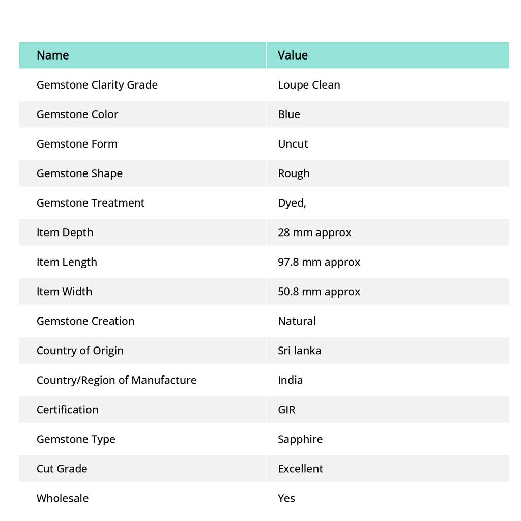 41 Ct Raw Rough Natural Blue Sapphire CERTIFIED Loose Gemstone Huge Size