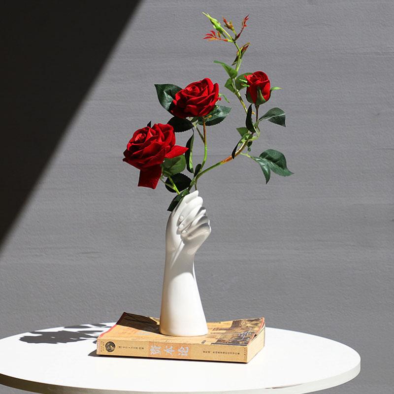 NC Dolity 2X Hand Shape Ceramic Dry Vase Artificial Flowers Pot Home Office Decor NC Dolity 2X Hand Shape Ceramic Dry Vase Artificial Flowers Pot Home Office Decor