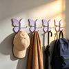 4PCS Butterfly Rotating Adhesive Hook, with 3 Swivel No Drill Wall Hook, Space Saving Adhesive Hook for Bathroom Kitchen Bedroom
