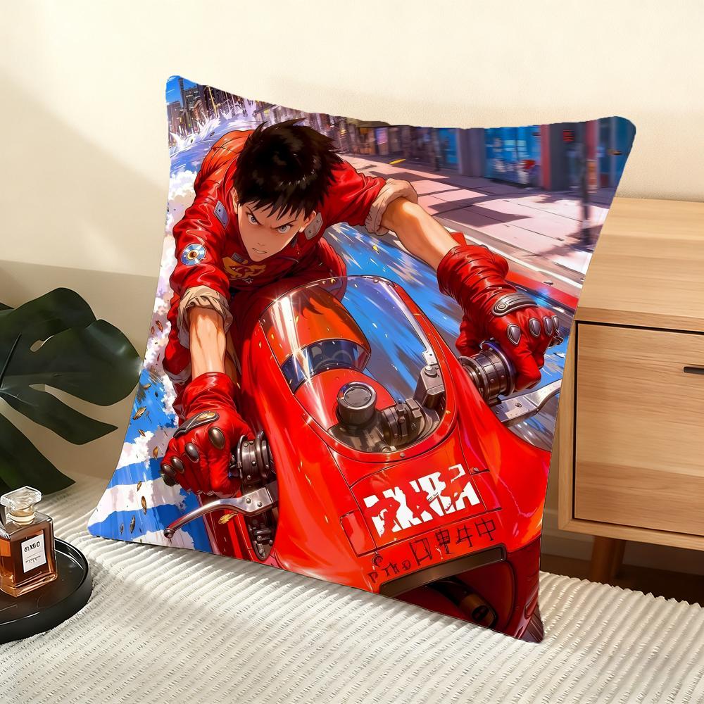 Cushion Cover Silky Short Plush Home Sofa Cushion Cover - Invisible Zipper Home Decoration Akira Anime