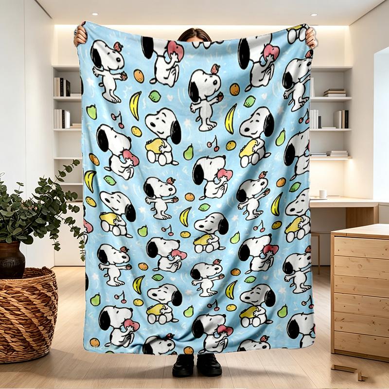 Snoopy Print Blanket - Soft & Comfortable, for Bedroom, Travel, Sofa, Home Decoration - Birthday Christmas Gift for Friend