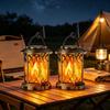 Antique Bronze Solar Flame Lantern: Decorative Outdoor Garden Lamp for a Retro Courtyard Atmosphere