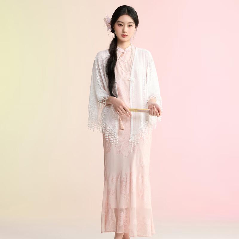 Sancai Cherry Blossom Jacquard Fishtail Dress