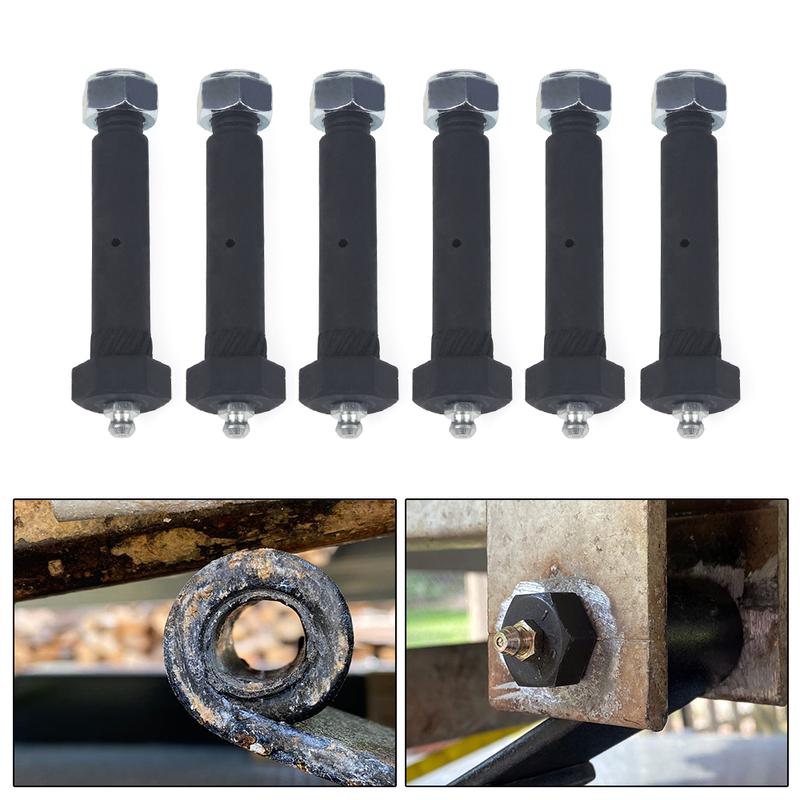 

6Pcs/set Trailer Axle Spring Shackle Grease Type Eye Wet Bolt 9/16 x 3 For 2000#, 3500#, 5200#, 6000# and 7000# Axles