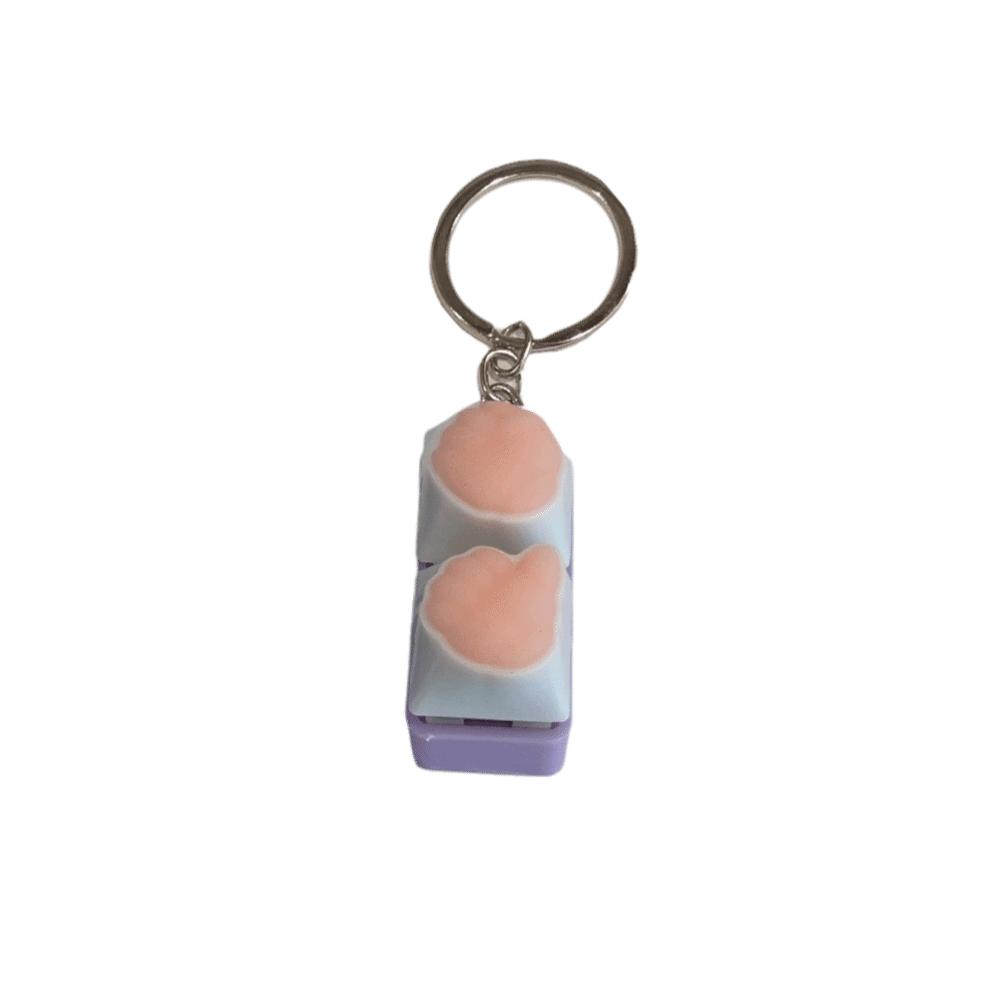 Decompression Keyboard Key Fidget Keychain DIY Keycaps Keyboard Key Toy Clicker Toy  Stress Relief