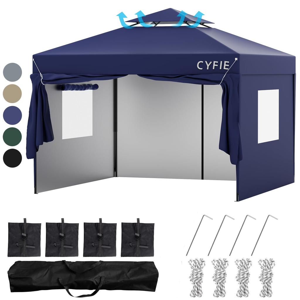 CYFIE Tarp X Ft X 3 3 Height 4 Side Sheets UV Protection Tarp Highly Water Easy To Easy To For Storage Case Included Tent, 9.9 9.9 (3 M), Adjustments,