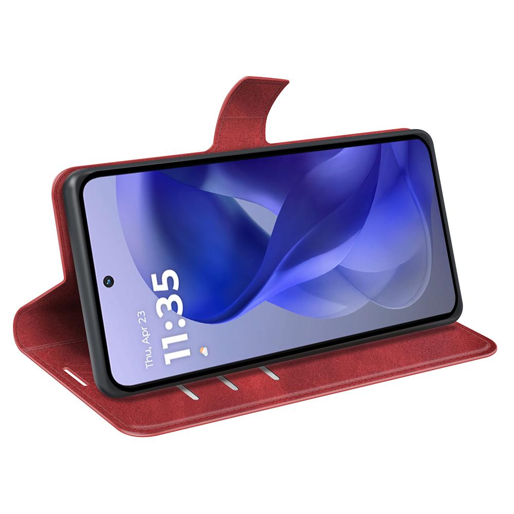 Pro Motorola Moto G Power (2025) Pouzdro s podstavcem proti poškrábání, kožený kryt na telefon s texturou teletiny