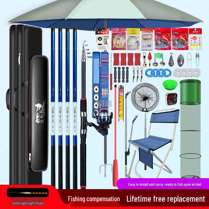 Complete Beginner Fishing Rod & Tackle Set with Ten Sea Fishing Accessories