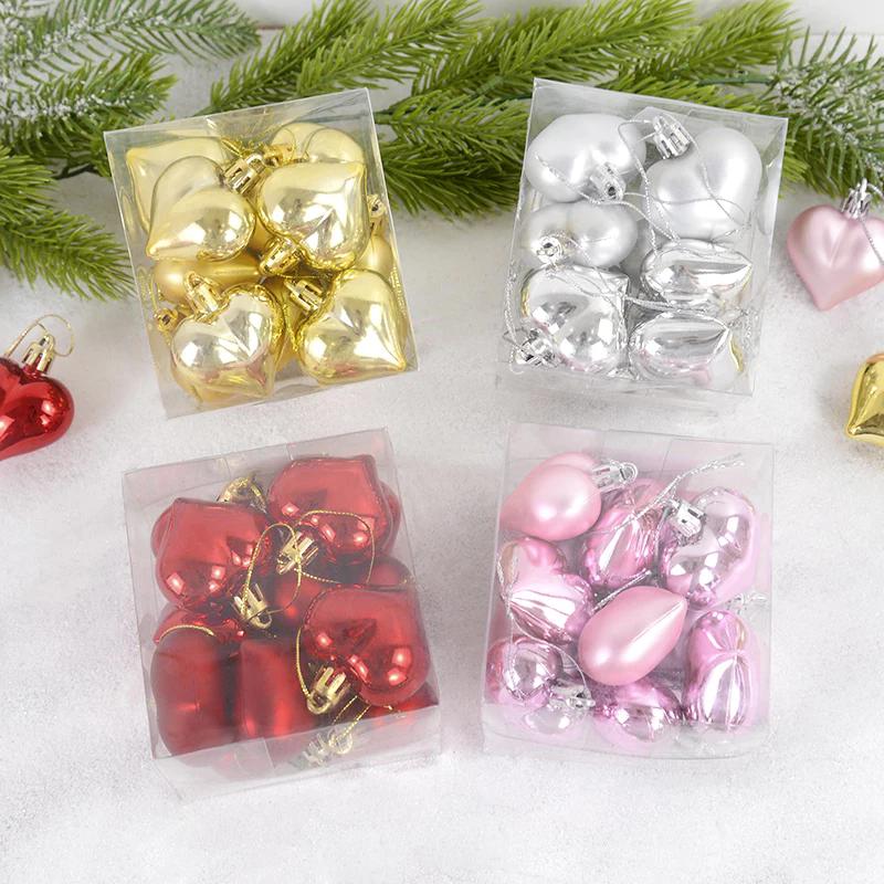 12Pcs 4.5CM Christmas Balls Decorations Christmas Tree Ornaments Ball Hanging Pendants Home Party Decor New Year Navidad Decor