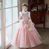Girls Formal Dress Wedding Piano Performance Winter Thick Fleece Princess Gown