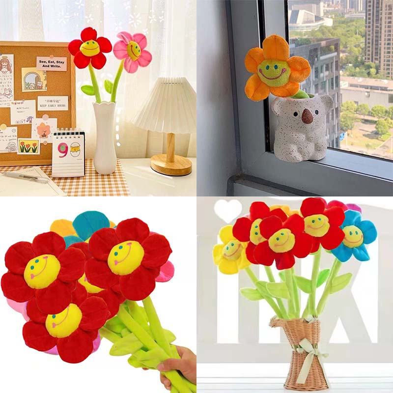 1 Stück Niedliche Künstliche Sonnenblumen Dekorieren Den Schreibtisch Plüschtier Stoff Simulation Sonnenblume Geschenk