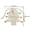 Christmas Tree Shaped Polyester Drawstring Gift Bags With Colorful Pom Poms Bell Decor For Xmas Tree Hanging Party Gifts Storage