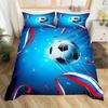 3D Soccer Duvet Cover Set Boys Football Bedding Set Ball Sport Theme Comforter Cover Polyester Geometric Hexagon Bedspread Cover
