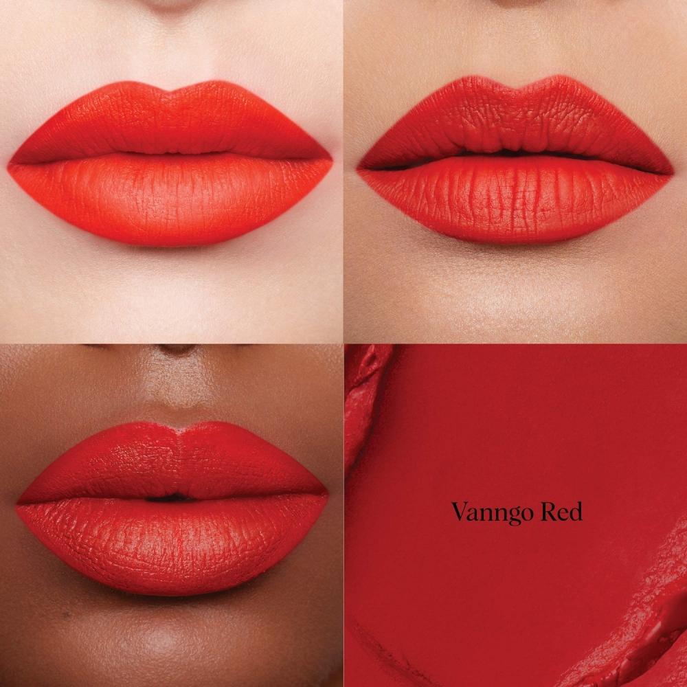 Hung Vanngo Beauty Creamy Matte Longwear Lipstick With Hyaluronic Acid 0.13oz 3.8g Vanngo Red Vivid Orange Red