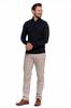 Men's Cotton Sweater with Stand-Up Collar and Zipper Elegant Cotton MORAJ XL BLACK