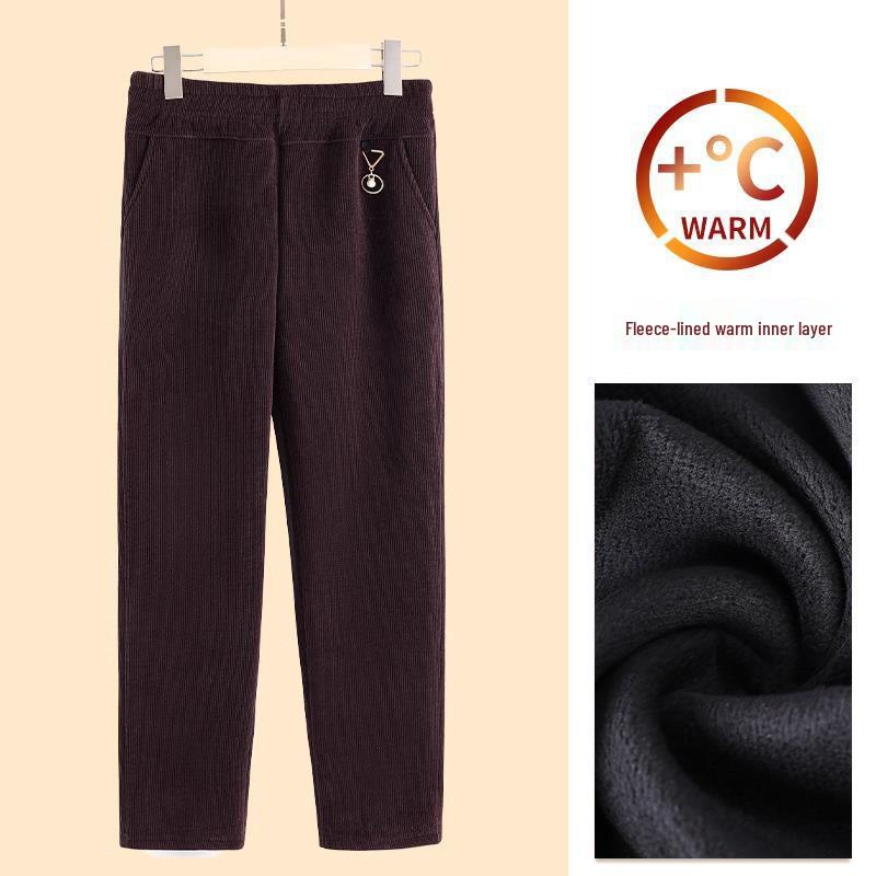 

Женские вельветовые повседневные брюки на осень/зиму - бархат больших размеров для женщин среднего и пожилого возраста 8XL (200-220 jin)