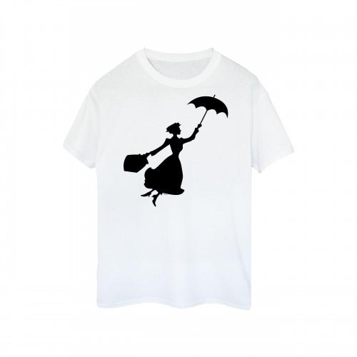 

Disney Womens/Ladies Mary Poppins Flying Silhouette Cotton T-Shirt білий