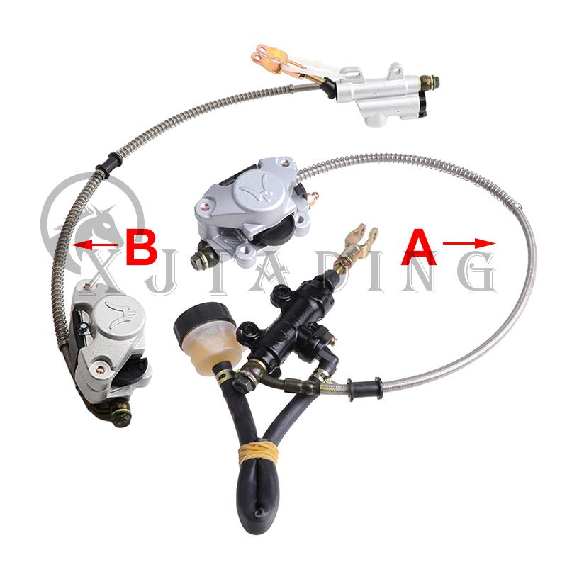 Front/ Rear Hydraulic Disc Brake Caliper Master Cylinder Assembly With Brake Disc For DIY 50cc-250cc ATV Go kart Buggy Quad Bike