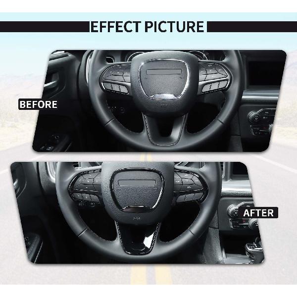 Voodonala for Challenger Charger Center Trim Trim for 2015-2023 Dodge Challenger Charger (Black, 4pcs)