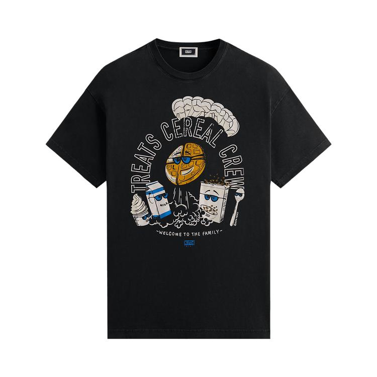

Винтажная футболка Kith Treats Cereal Crew, черные топы унисекс KHT030121-001