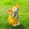 Solar Rabbit Decorative Lamp Waterproof Resin Landscape Light for Terrace Garden