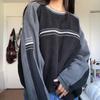 Contrast Patchwork Grunge Sweatshirts Harajuku Korean Casual Long Sleeve New Pullovers Women hoodie Autumn Winter hoody Outfits