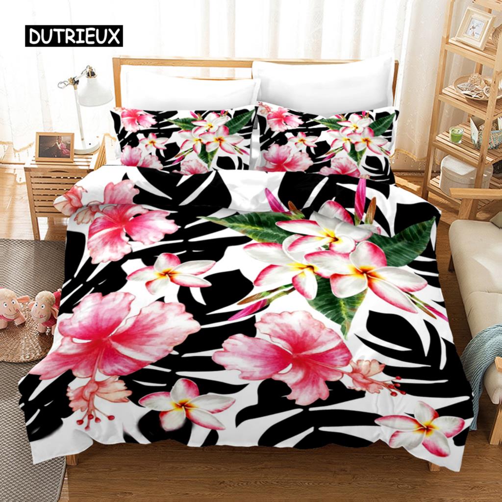 Blumiger Bettbezug Frühling Buntes Blumenmuster Einzelbettwäsche-Set für Kinder Jugendliche Erwachsene Mikrofaser Doppel Queen King Bettdeckenbezug