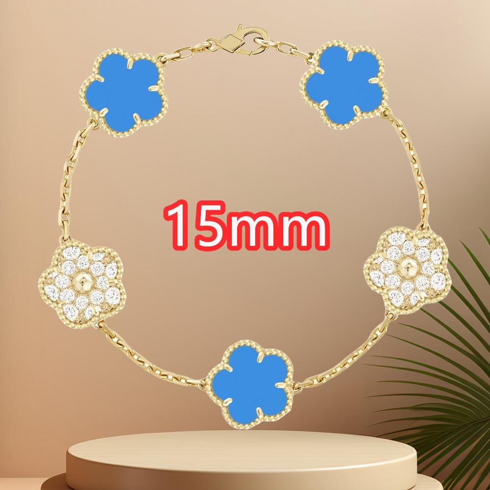 Classic Simple Fashion Five-leaf Flower Pendant Bracelet Natural Stone Clover Pendant Women's Party Daily Wear Zircon