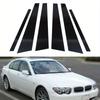 6 Stück Passend für BMW 7er E65 E66 2001 2002 2003 2004 2005 2006 2007 2008 Türverkleidung Säulenpfosten Glänzend Schwarz Fensterdekorabdeckung