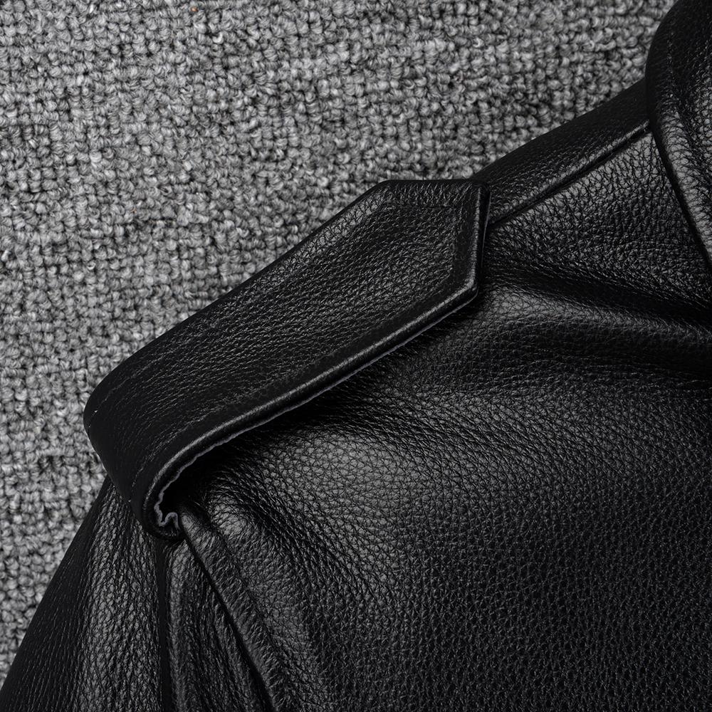 Hunting Leather Jacket Men Vintage Red Brown Black Genuine Cow Men'sLeather Jacket Pockets Real Skin Coat Autumn