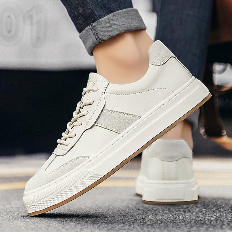 Hot Sale Brand Men Sneakers Men Lace-Up Breathable Skate New Arrival Leather Mens Shoes Casual Classic Non-Slip Mens Sneakers