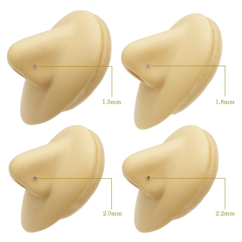 925 Silver Crystal Different Size Nose Studs Nose Piercing Body Jewelry Piercing Nez Pircing Nariz Joyería Corporal