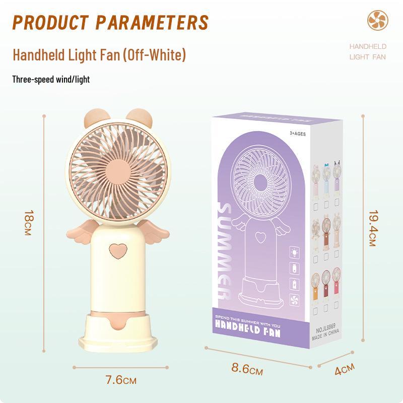 Cartoon Night Light & USB Rechargeable Mini Fan
