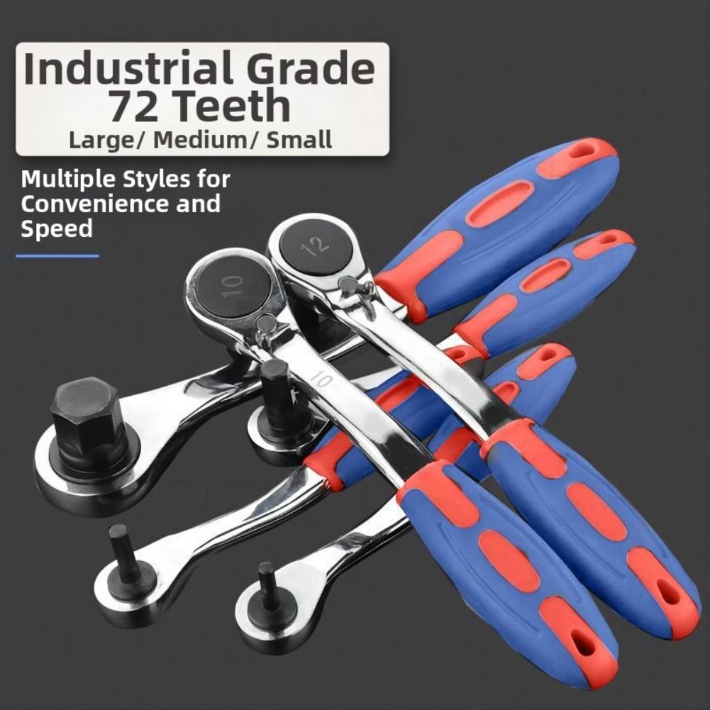 72 Teeth Drive Ratchet Wrench Socket Bit Dual Purpose Wrench Quick Release High Sales Manual Tool Accessories