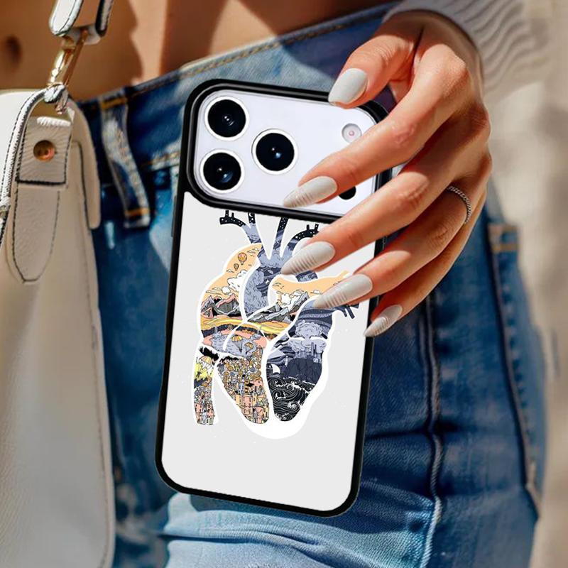 Medical Human Organs Heart Art Phone Case For iPhone 17 Air 14 15 13 12 Max Cover For Apple 16e 11 Pro Max Plus Coque