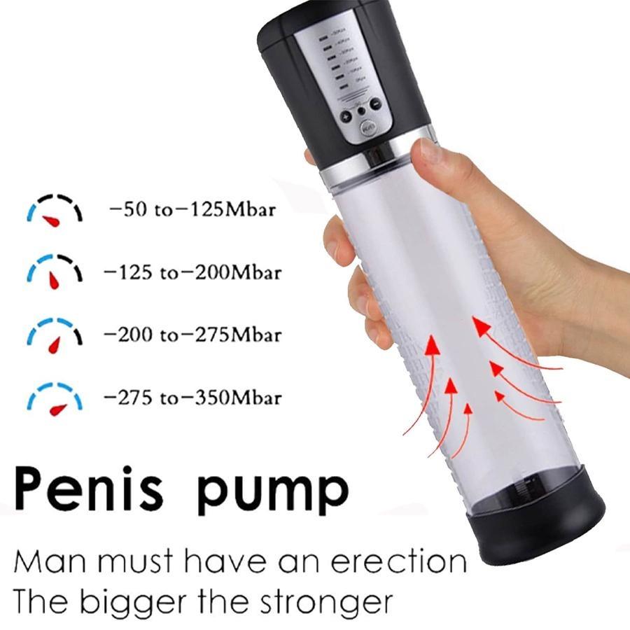 Electric Penis Pump Male Masturbator Vacuum Pump Extender Enlarger Dick Pump Cock Ring Adult Delayed Ejaculation Training 18+