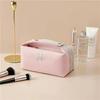 High-End Solid Color Makeup Travel Bag: Large Capacity, Three-Dimensional, Portable & Simple Design