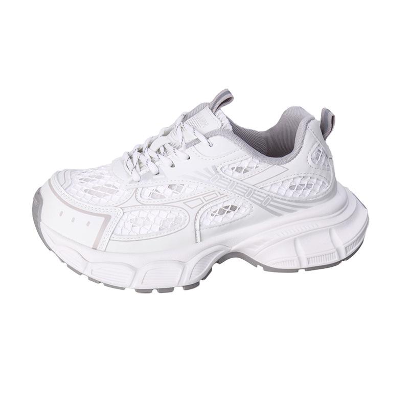 Silver Platform Dad Shoes Women's 2025 Summer New Small Man Height and Thinness Mesh Breathable Sports and Leisure Shoes