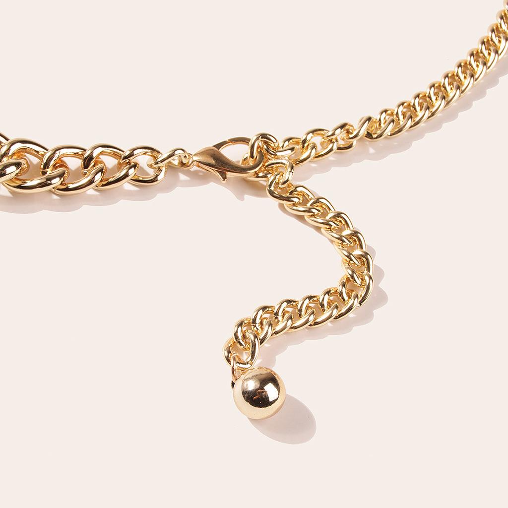 New Heavy Industry Gradient Irregular Aluminum Chain Metal Belt Women's Sweet and Atmospheric Waist Chain