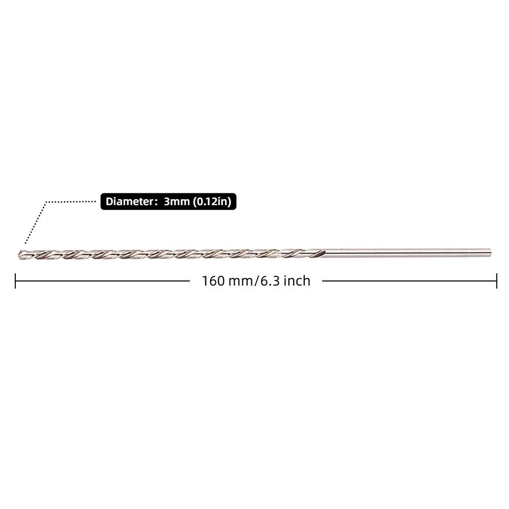 2 Stück HSS-Material Spiralbohrer 3 mm Durchmesser Extra Langer Bohrer Spiralbohrer Für die Holzbearbeitung