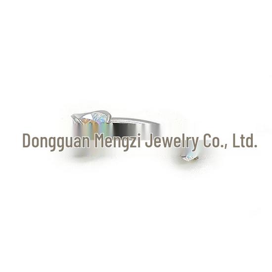 F136 G23 Titanium Zircon Navel Ring with Four-Prong Setting - Super Shiny Body Piercing Jewelry