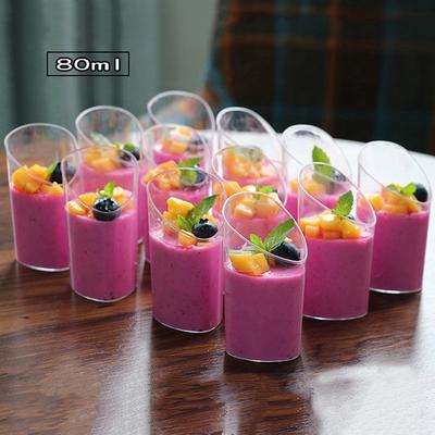 5Pcs Cake Cup Mousse Cup Disposable Hard Plastic PS Pudding Jelly Ice Cream Slant Dessert Transparent Cup Mini