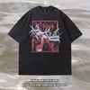 European And American High Street Hiphop Washed Old Short-Sleeved T-Shirt Men And Women Hip Hop Vintage Retro Half-Sleeved Tee