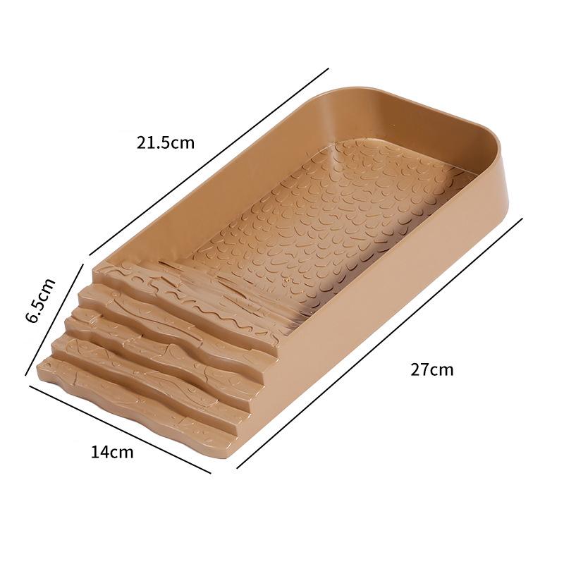 

Reptile Water Bowl with Ramp Plastic Turtle Bath for Small Pets Tortoise Soaking Pool Food Dish NonSlip Lizard Basking Platform темно-желтого