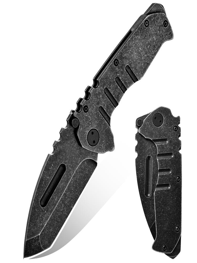 A One-Handed Quick-Opening Folding Knife Made of Stainless Steel, Suitable for Outdoor Camping, Hiking, Fishing