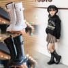 Autumn/Winter  Girl Boots   Platform Zipper Knee-High Boots Soft Plush Warm Buckle Up Outdoor Kids High Boots